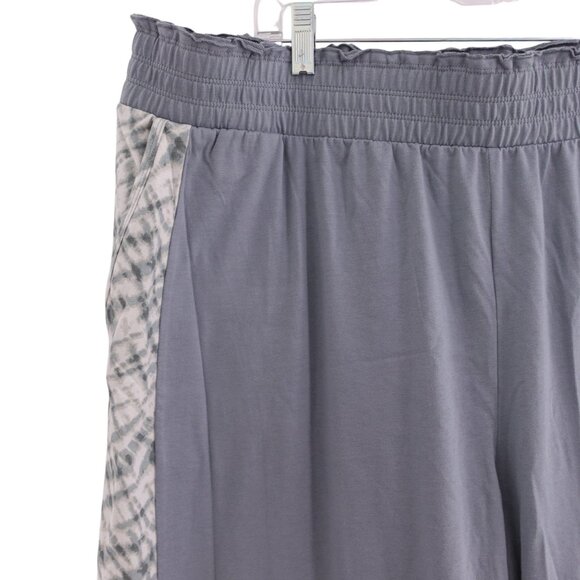 ANYBODY Shibori Wide Leg Pants Sz 2X Gray Elastic Waist Side Slits A374521 - Picture 3 of 6